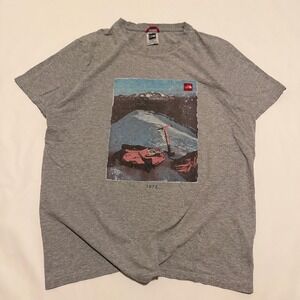 The North Face T-Shirt Mens Large Gray 1975 Mountain Graphic Short Sleeve Tee